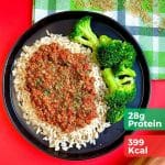 Beef Bolognese with brown Rice (399 kcal)