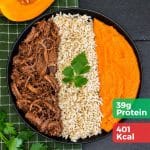 Pulled Pork with Brown Rice (Kcal 401)